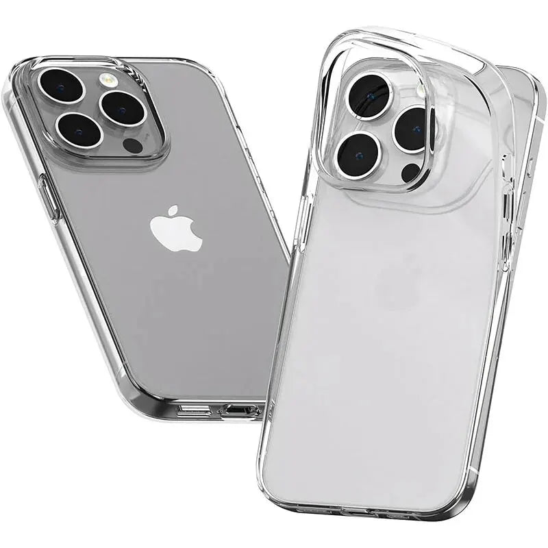 Ultra-thin clear silicone case for iPhone 11, 12, 13, 14 and 15 (includes Pro, Pro Max, Plus and Mini versions)