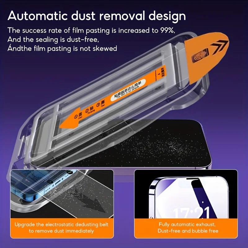 HD Tempered Glass Screen Protector for iPhone 17, 16, 15, 14, 13, 12, 11 Series – Anti-Scratch Protective Film