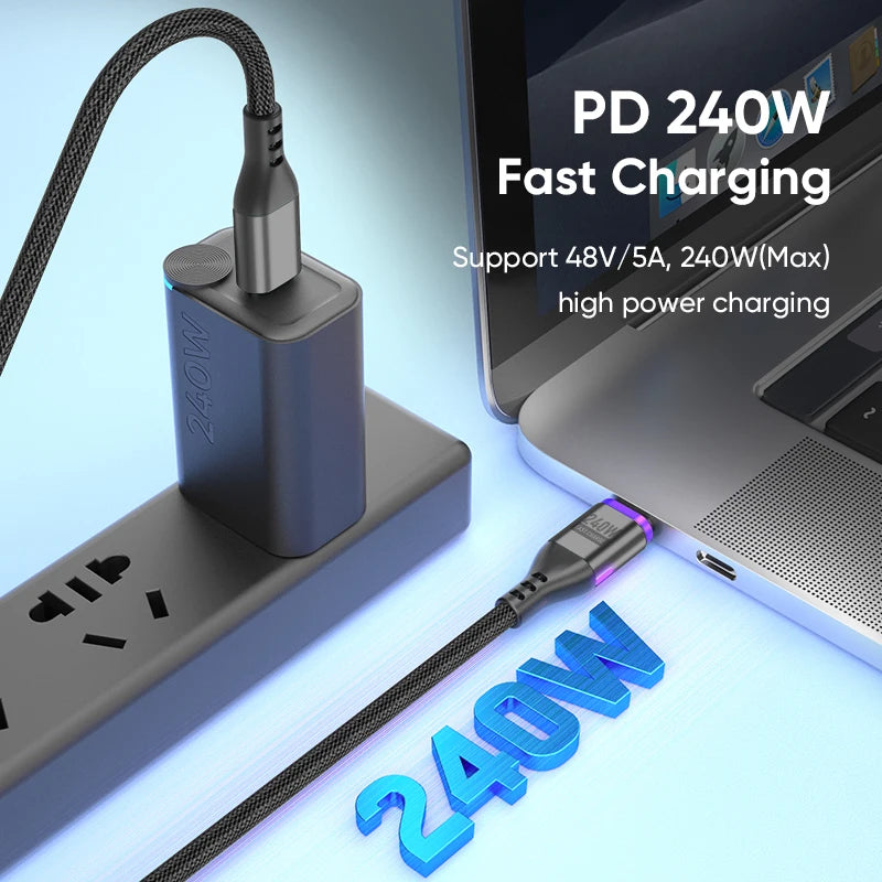 AUFU Magnetic USB-C Cable 5A – 240W Fast Charging
